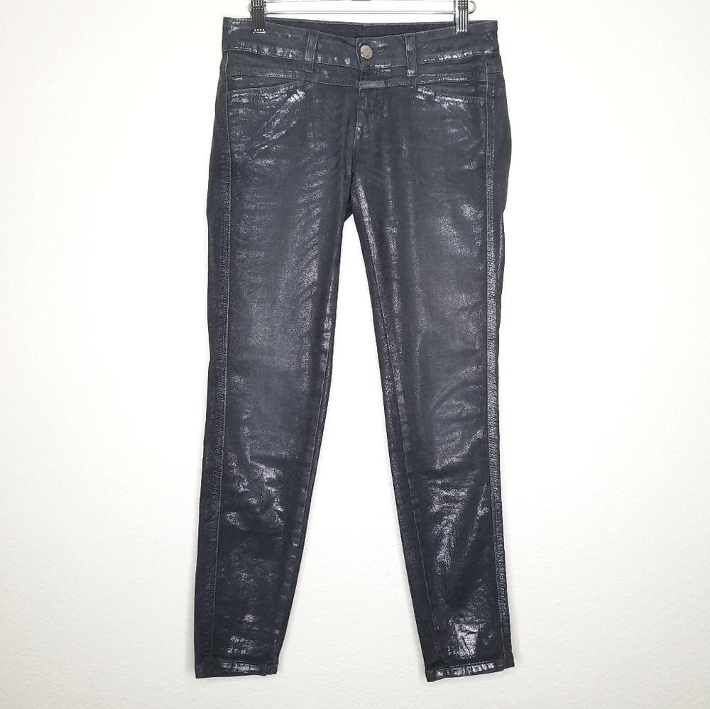 Closed Black Metallic Cropped Pedal Star Jeans 25